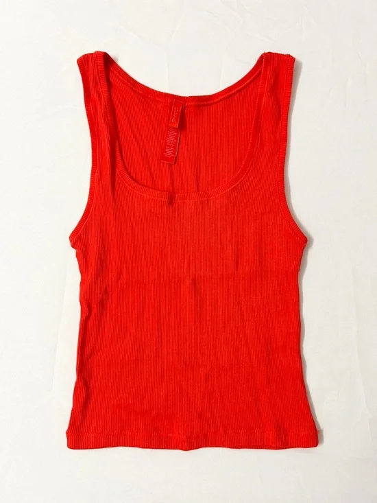 SKIMS Cotton Ribbed Rib Tank Top Red - Picture 1 of 2